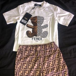Brand name with bear. Size 12. Brown and Cream